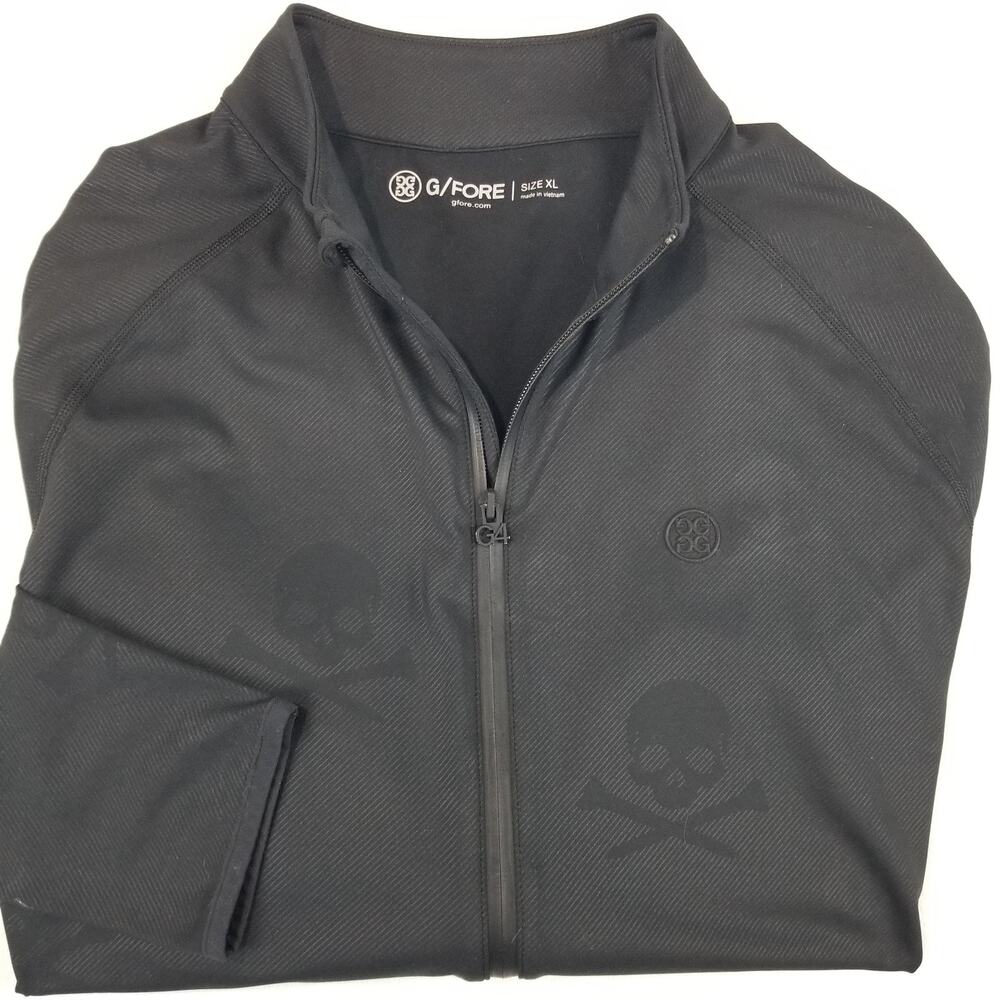 G/FORE Jacket Mens XL Black Skull Full Zip Stretch Performance Golf Onyx
